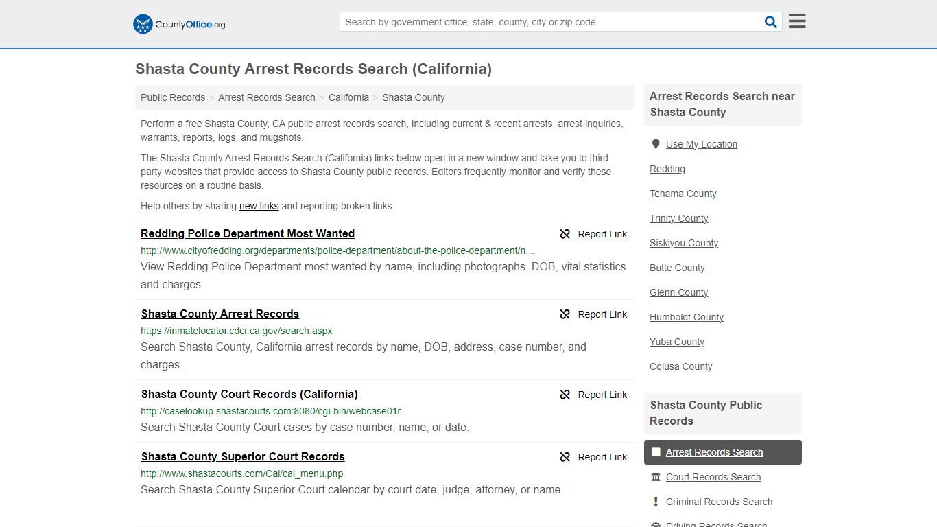 Arrest Records Search - Shasta County, CA (Arrests & Mugshots)